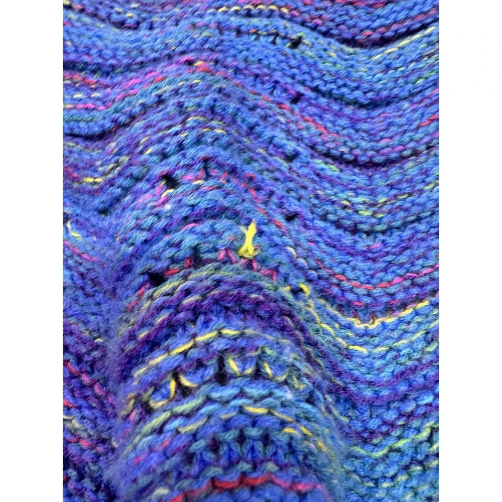 Mermaid Tail Blanket Hand Knit Crochet Snuggle Throw Turquoise Adult Pull On